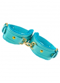 Голубые двуслойные кожаные оковы - Pecado - купить с доставкой в Ярославле