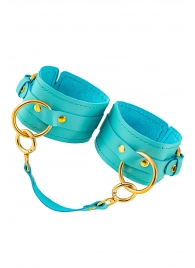 Голубые однослойные кожаные оковы - Pecado - купить с доставкой в Ярославле