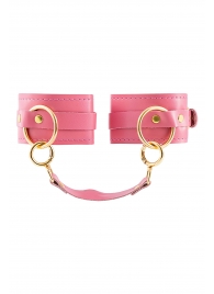 Розовые однослойные кожаные оковы - Pecado - купить с доставкой в Ярославле