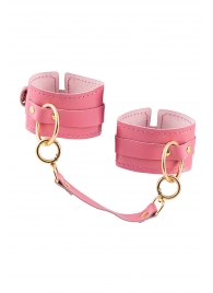 Розовые однослойные кожаные оковы - Pecado - купить с доставкой в Ярославле