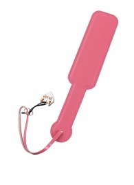 Розовый кожаный пэддл - 37 см. - Pecado - купить с доставкой в Ярославле