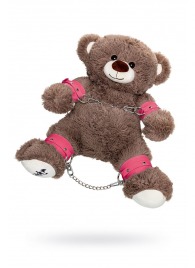 Бондажный набор: бурый мишка с розовыми оковами и наручниками - Pecado - купить с доставкой в Ярославле