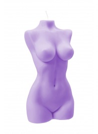 Фиолетовая интерьерная свеча в форме женского торса - 850 гр. - Pecado - купить с доставкой в Ярославле