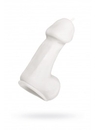 Белая свеча в форме пениса - 47 гр. - Pecado - купить с доставкой в Ярославле