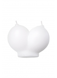 Белая сувенирная свеча «Сиськи» - Pecado - купить с доставкой в Ярославле