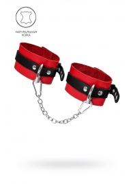 Красно-черные мягкие оковы с одним ремешком и люверсами - Pecado - купить с доставкой в Ярославле