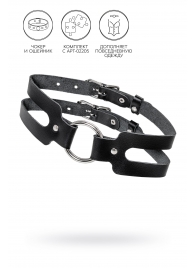 Черный кожаный чокер-ошейник из двух ремешков - Pecado - купить с доставкой в Ярославле