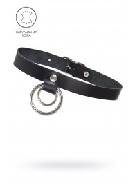 Черный чокер-ошейник с кольцом в кольце - Pecado - купить с доставкой в Ярославле