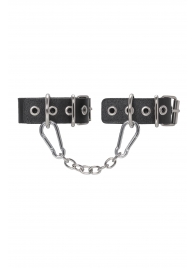 Черные кожаные наручники-браслеты из одного ремешка с люверсами - Pecado - купить с доставкой в Ярославле