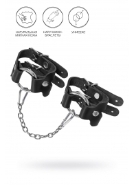 Черные кожаные наручники-браслеты из двух ремешков - Pecado - купить с доставкой в Ярославле