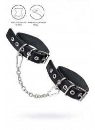 Черные оковы из одного ремешка с люверсами - Pecado - купить с доставкой в Ярославле