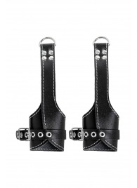 Черные подвесы с белой строчкой - Pecado - купить с доставкой в Ярославле