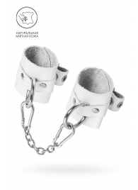 Белые мягкие кожаные наручники с люверсами - Pecado - купить с доставкой в Ярославле