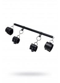 Черная распорка с 4 манжетами для рук и ног - Pecado - купить с доставкой в Ярославле