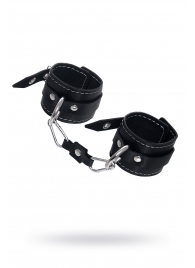 Черные двухслойные наручники с белой строчкой - Pecado - купить с доставкой в Ярославле