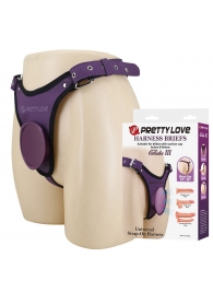 Фиолетовые трусики харнесс с платформой Caludio III - Baile - купить с доставкой в Ярославле