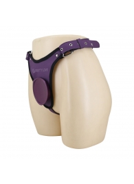 Фиолетовые трусики харнесс с платформой Caludio III - Baile - купить с доставкой в Ярославле