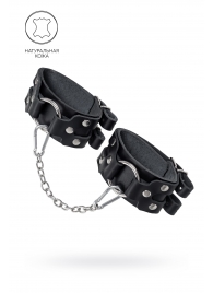 Черные кожаные оковы с двумя ремешками - Pecado - купить с доставкой в Ярославле