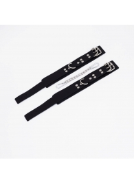 Черные кожаные оковы с регулируемыми ремешками - Crazy Handmade - купить с доставкой в Ярославле