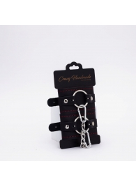 Черно-красные кожаные наручники - Crazy Handmade - купить с доставкой в Ярославле