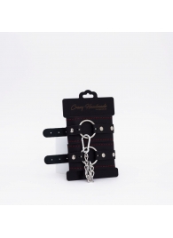 Черно-красные кожаные оковы - Crazy Handmade - купить с доставкой в Ярославле