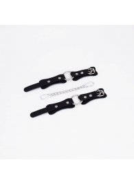 Черные кожаные наручники с кольцом - Crazy Handmade - купить с доставкой в Ярославле