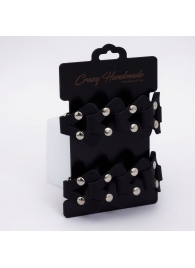 Черные кожаные наручники из звеньев - Crazy Handmade - купить с доставкой в Ярославле