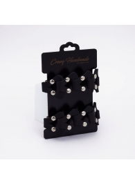 Черные кожаные оковы из звеньев - Crazy Handmade - купить с доставкой в Ярославле