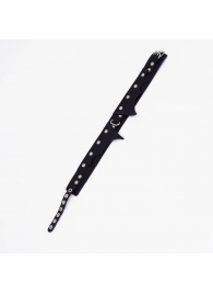 Черный однослойный кожаный ошейник с имитацией фигурного воротничка - Crazy Handmade - купить с доставкой в Ярославле