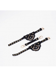 Черные оковы с золотистой фурнитурой - Crazy Handmade - купить с доставкой в Ярославле