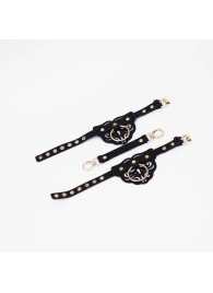 Черные оковы с золотистой фурнитурой - Crazy Handmade - купить с доставкой в Ярославле