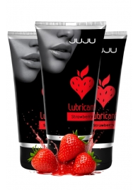 Набор из 3 съедобных лубрикантов JUJU со вкусом клубники - JuJu - купить с доставкой в Ярославле