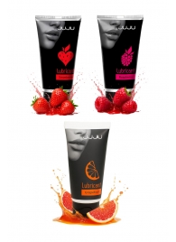 Набор из 3 съедобных лубрикантов JUJU (клубника, малина, грейпфрут) - JuJu - купить с доставкой в Ярославле