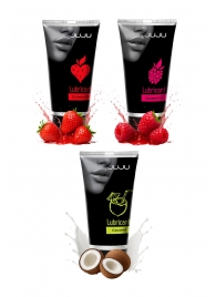 Набор из 3 съедобных лубрикантов JUJU (клубника, малина, кокос) - JuJu - купить с доставкой в Ярославле