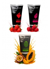 Набор из 3 съедобных лубрикантов JUJU (клубника, малина, тропические фрукты) - JuJu - купить с доставкой в Ярославле