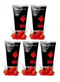 Набор из 5 съедобных лубрикантов JUJU со вкусом клубники - JuJu - купить с доставкой в Ярославле