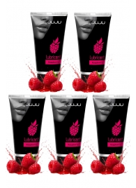 Набор из 5 съедобных лубрикантов JUJU со вкусом малины - JuJu - купить с доставкой в Ярославле