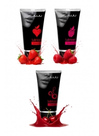 Набор из 3 съедобных лубрикантов JUJU (клубника, малина, вишня) - JuJu - купить с доставкой в Ярославле