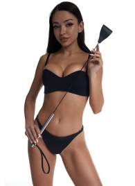 Стек с широким черным кожаным наконечником и металлической ручкой - 67 см. - Crazy Handmade - купить с доставкой в Ярославле