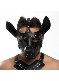 Черная кожаная маска «Собака» - Crazy Handmade - купить с доставкой в Ярославле