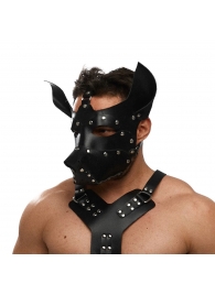 Черная кожаная маска «Собака» - Crazy Handmade - купить с доставкой в Ярославле