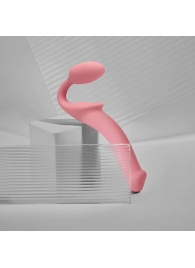 Розовый безремневой страпон Strap-on-me Semi-Realistic Bendable Strap-On size M - Strap-on-me - купить с доставкой в Ярославле