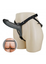 Черный полый мужской страпон London - 16,8 см. - Baile - купить с доставкой в Ярославле