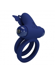 Синее эрекционное кольцо с вибростимуляцией клитора - Baile - в Ярославле купить с доставкой