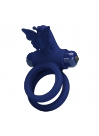 Синее эрекционное кольцо с вибростимуляцией клитора - Baile - в Ярославле купить с доставкой