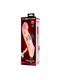 Телесная удлиняющая насадка с рельефом и вибрацией Brad - 21,3 см. - Baile - в Ярославле купить с доставкой