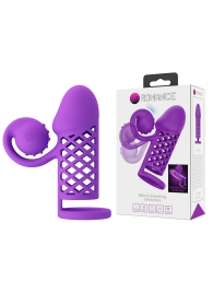 Фиолетовая вибронасадка с клиторальным отростком Harden - Baile - в Ярославле купить с доставкой
