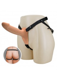 Телесный полый мужской страпон London - 16,8 см. - Baile - купить с доставкой в Ярославле