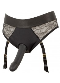 Черный женский страпон Strap-on Set: трусики и насадка - Orion - купить с доставкой в Ярославле