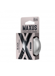 Черные утолщенные презервативы MAXUS Extra Strong с железным кейсом - 3 шт. - Maxus - купить с доставкой в Ярославле